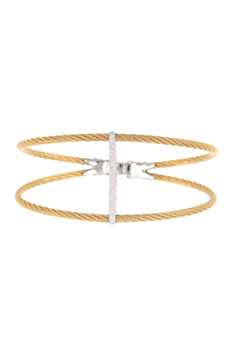 ALOR<sup>®</sup> 18K Yellow Gold Stainless Steel Diamond Cable Cascade Chain Bracelet, Main, color, 