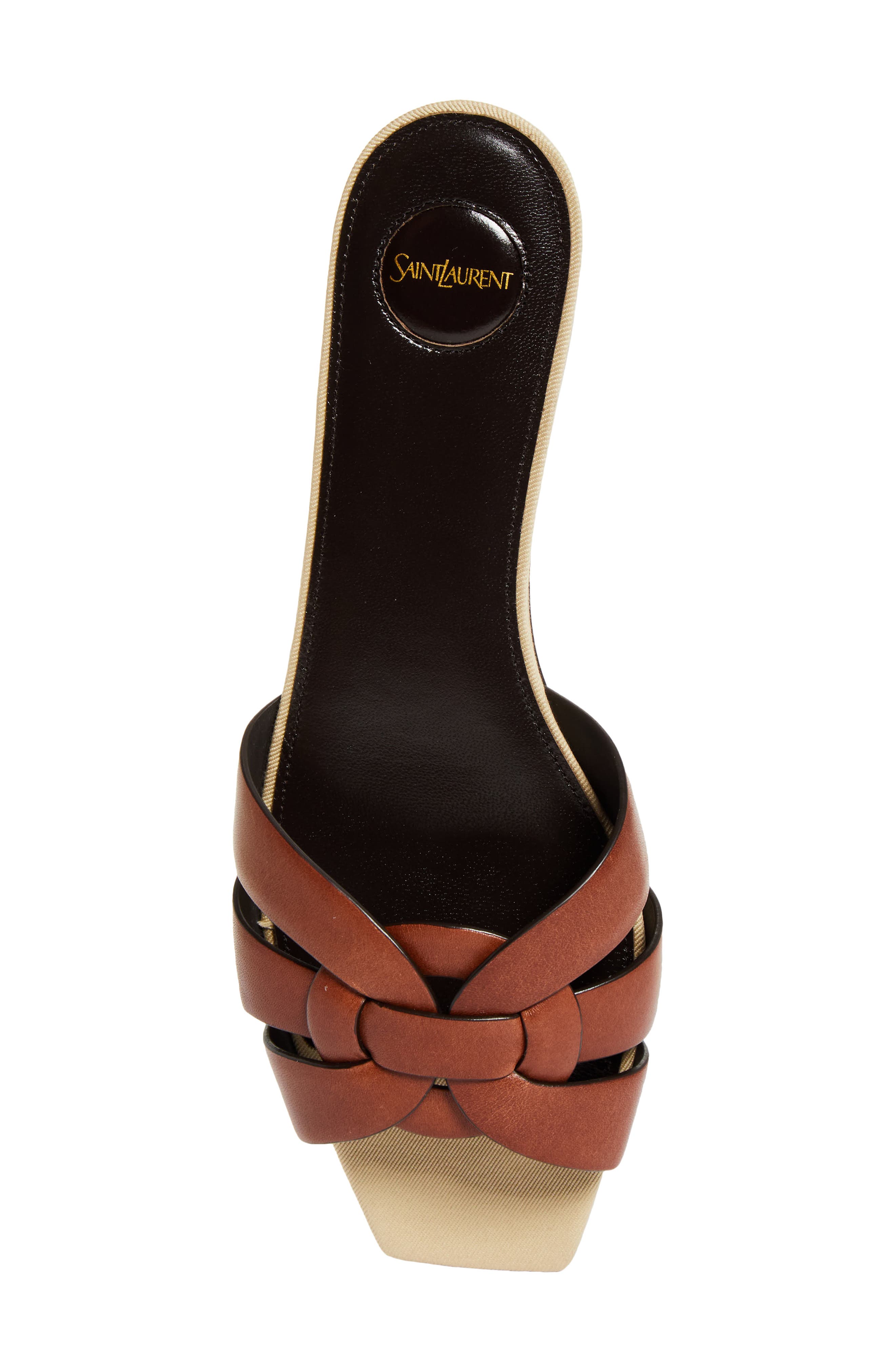 Saint Laurent Tribute Slide Sandal, Alternate, color, Burgundy