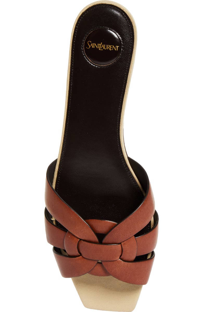 Saint Laurent Tribute Slide Sandal, Alternate, color, Burgundy