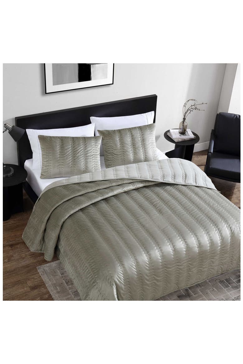 Velvet Linear Stitch Quilt Set, Alternate, color, SILVER LEAF