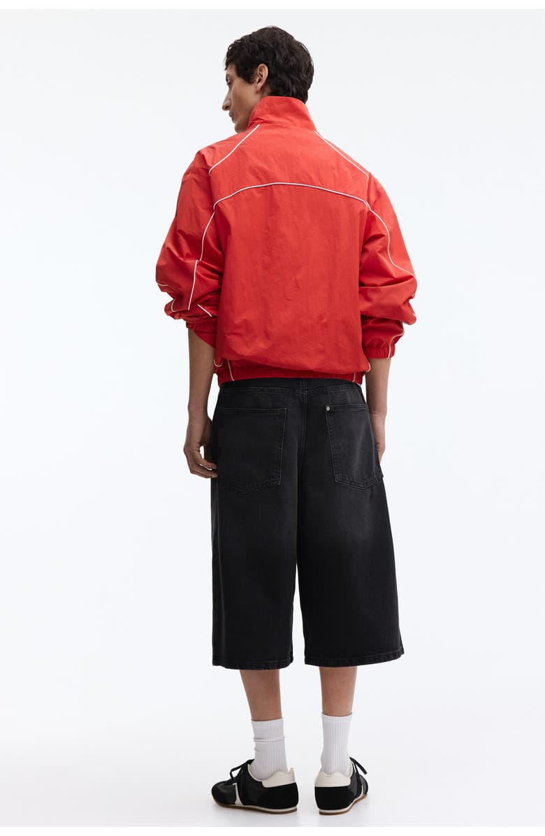 H&M Baggy Denim Shorts, Alternate, color, Denim Black