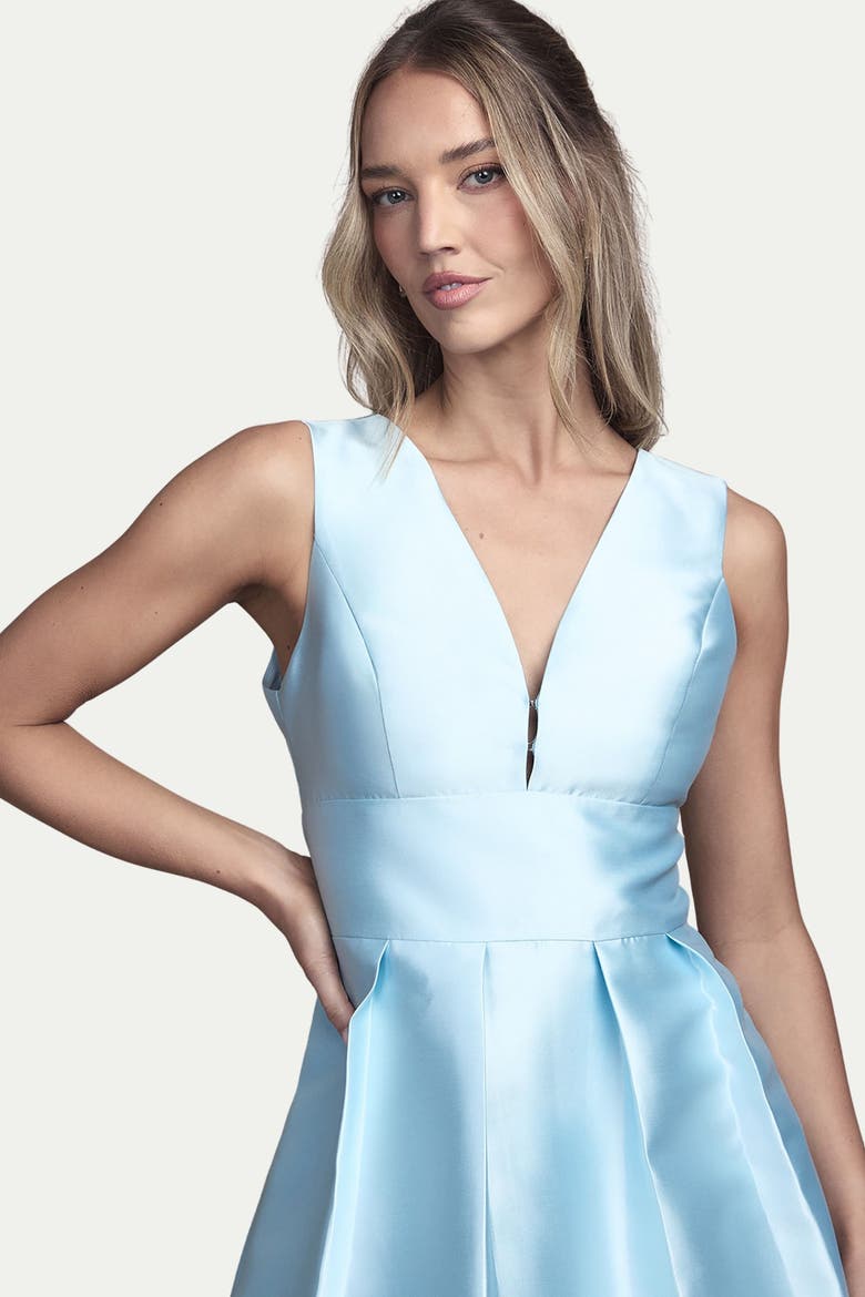 Structured Twill Midi Bridesmaid Dress, Alternate, color, Pale Blue