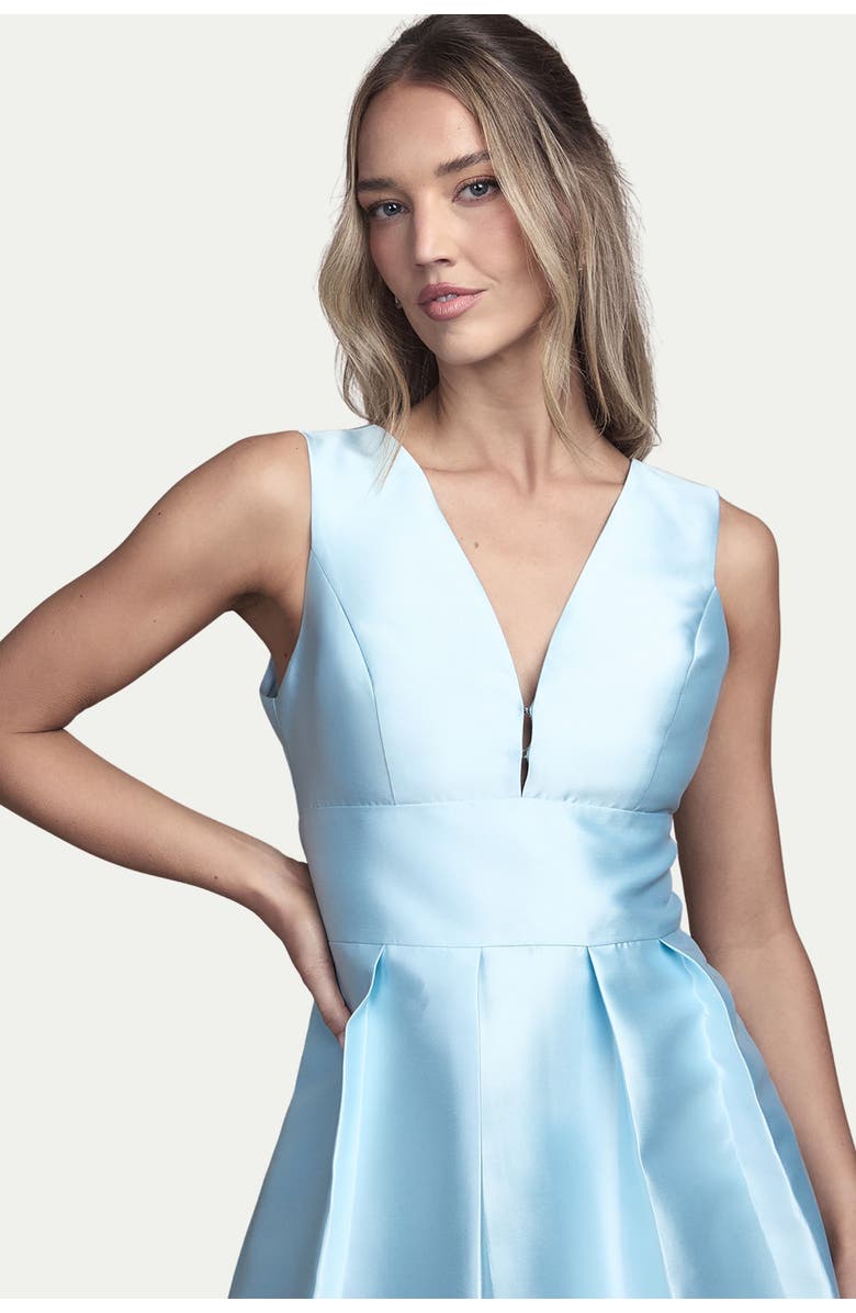 Coast Structured Twill Midi Bridesmaid Dress, Alternate, color, Pale Blue