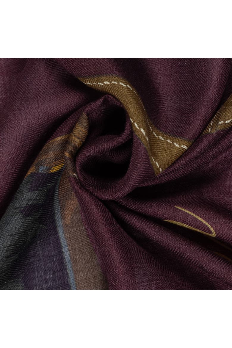 equestrian square, Alternate, color, dark garnet