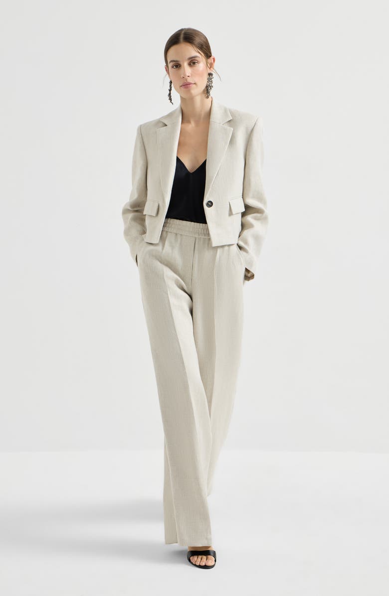 Brunello Cucinelli Loose Track trousers, Alternate, color, Beige