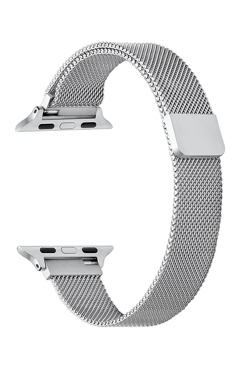 Posh Tech Skinny Stainless Steel Mesh Apple Watch Replacement Band - 38mm/40mm, Alternate, color,