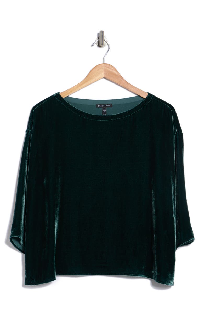 Eileen Fisher Boxy Velvet Top, Alternate, color,