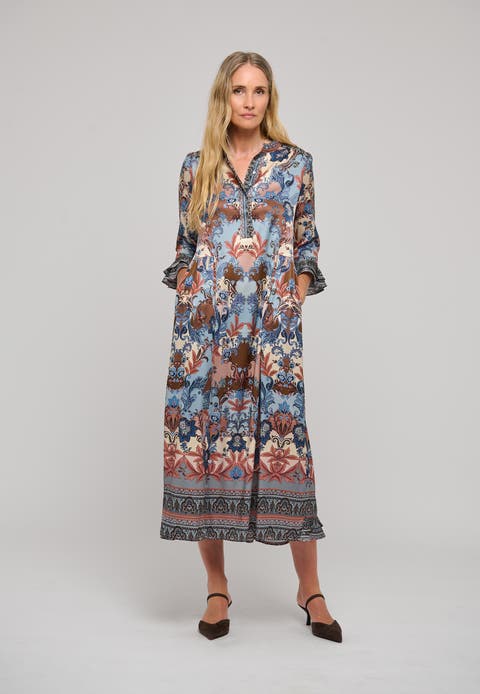 Rosannadea Silk Midi Tunic Dress