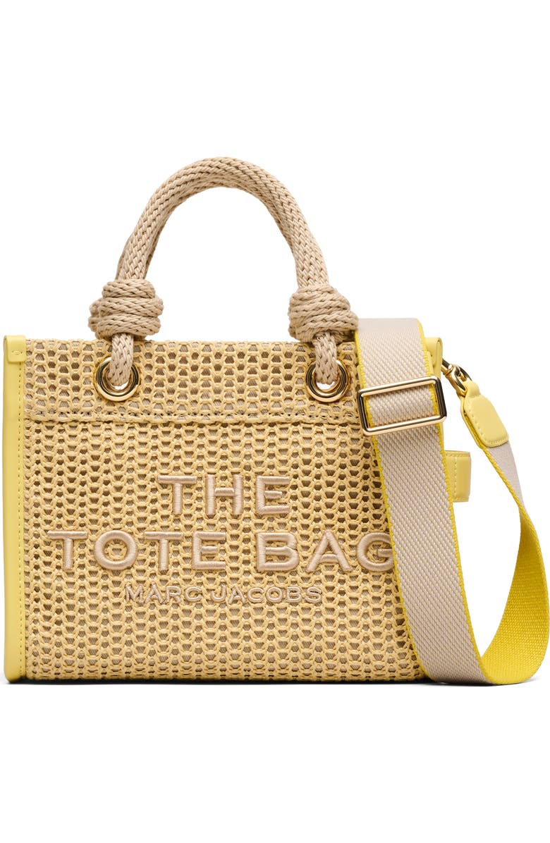 Marc Jacobs The Small Stripe Mesh Tote, Main, color, Natural