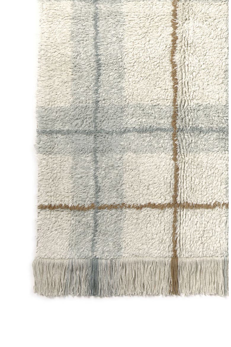Tartan Washable Cotton Blend Area Rug, Alternate, color, BLUE SAGE NATURAL