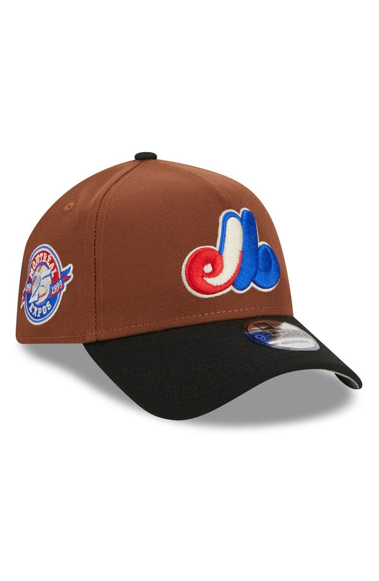 New Era Men's New Era Brown Montreal Expos Harvest A-Frame Cooperstown Collection 9FORTY Adjustable Hat, Main, color,