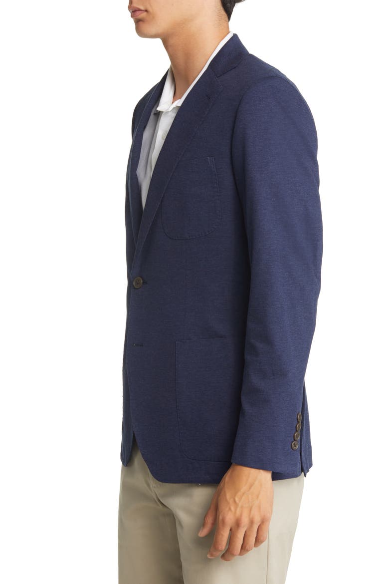 Waverly Patch Pocket Piqué Cotton Blazer, Alternate, color, NAVY MELANGE