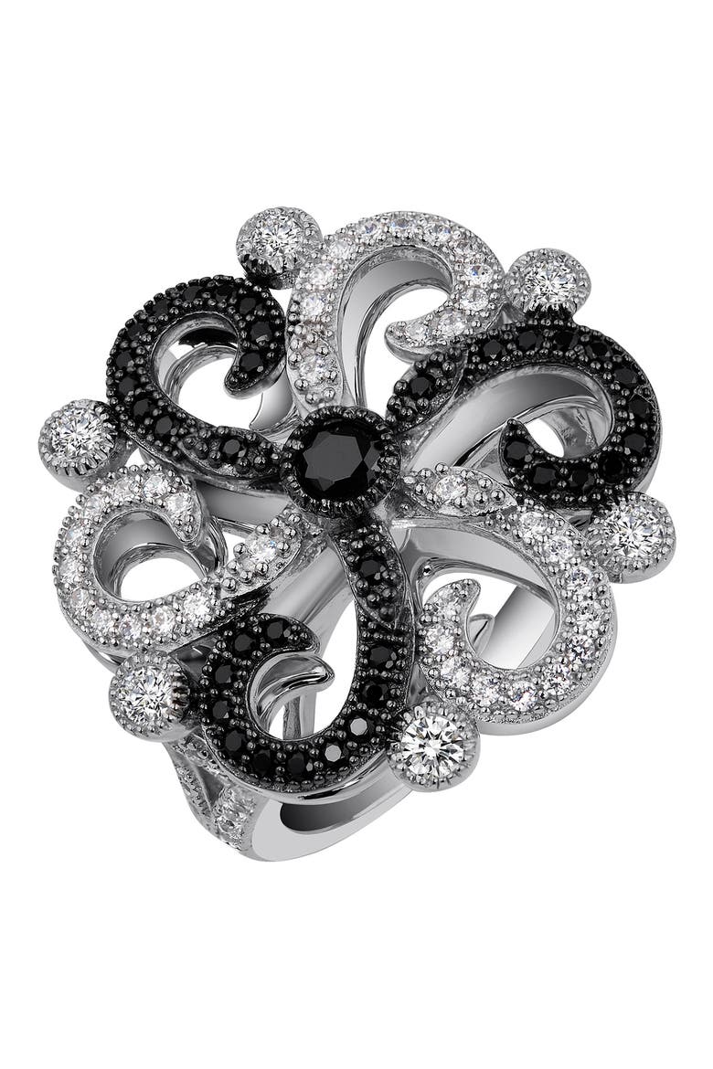Victorian Ring, Main, color, WHITE/ BLACK
