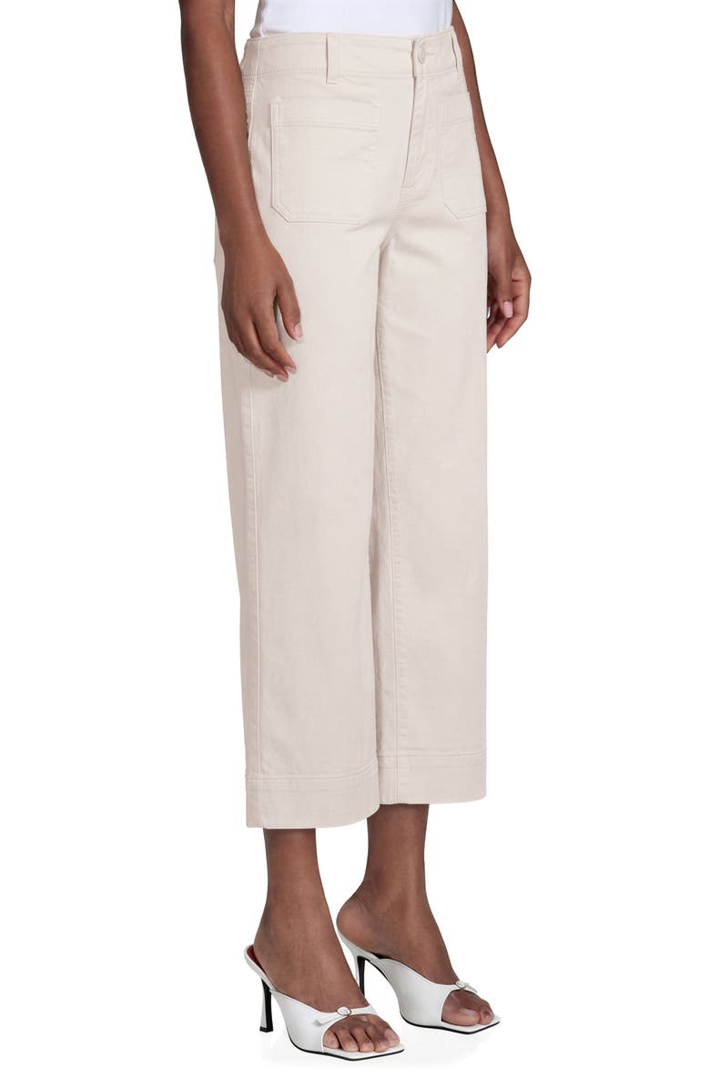 Bagatelle Cropped Cotton Twill Pants, Alternate, color, Antique White