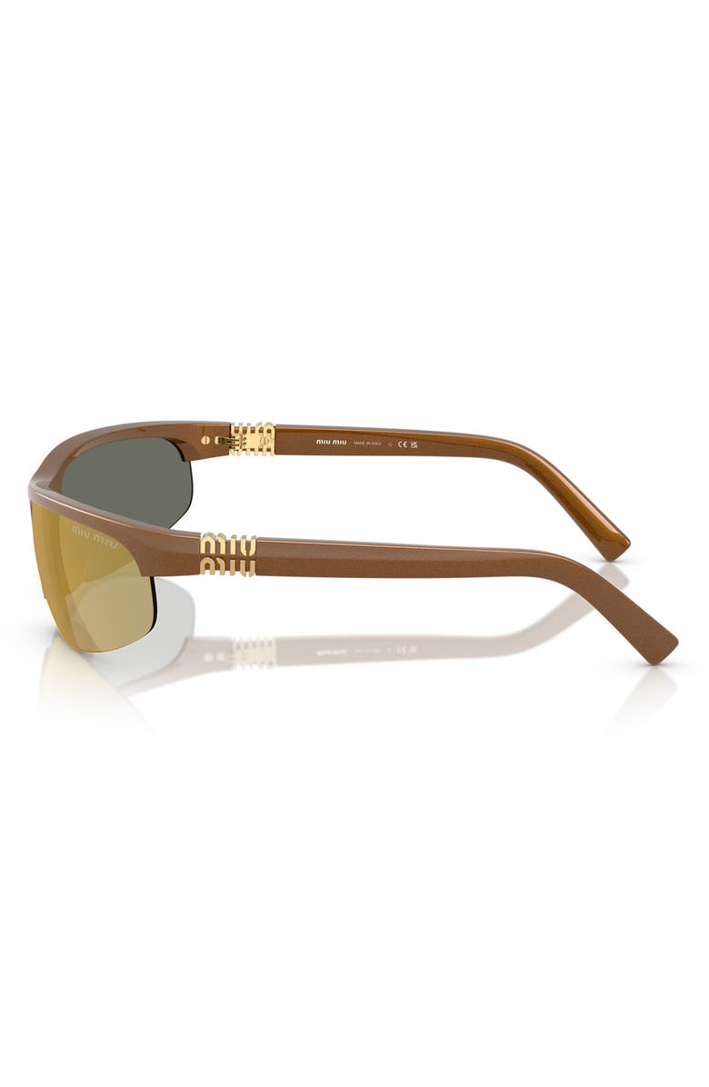 Miu Miu 70mm Oversize Oval Semirimless Sunglasses, Alternate, color, Brown Mirror