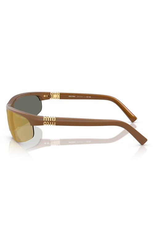 Miu Miu A02s Semi-rimless Oval Plastic Sunglasses In Brown