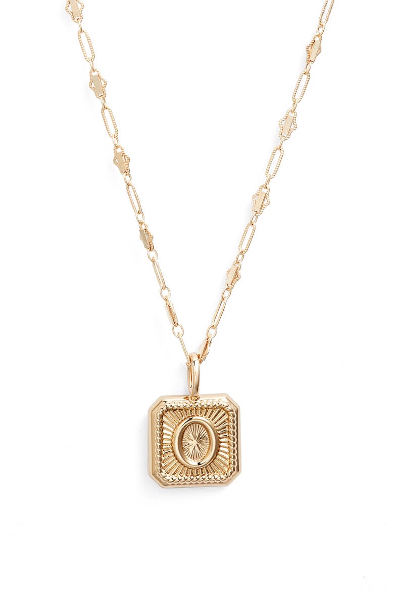 Harlow Initial Pendant Necklace, Main, color, GOLD - O