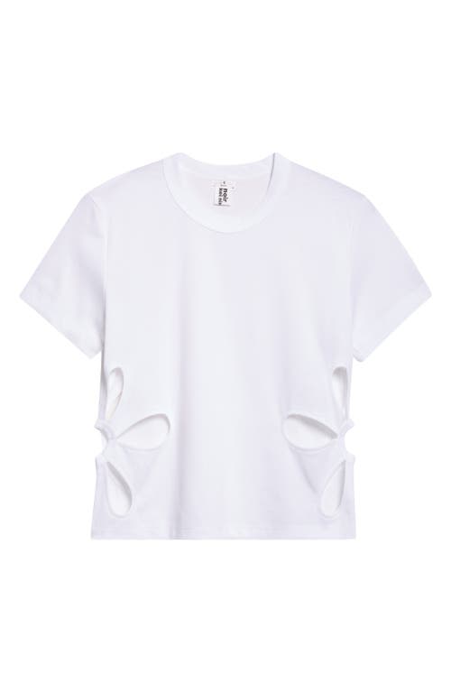 Noir Kei Ninomiya Floral Cutout Cotton Ponte T-shirt In White