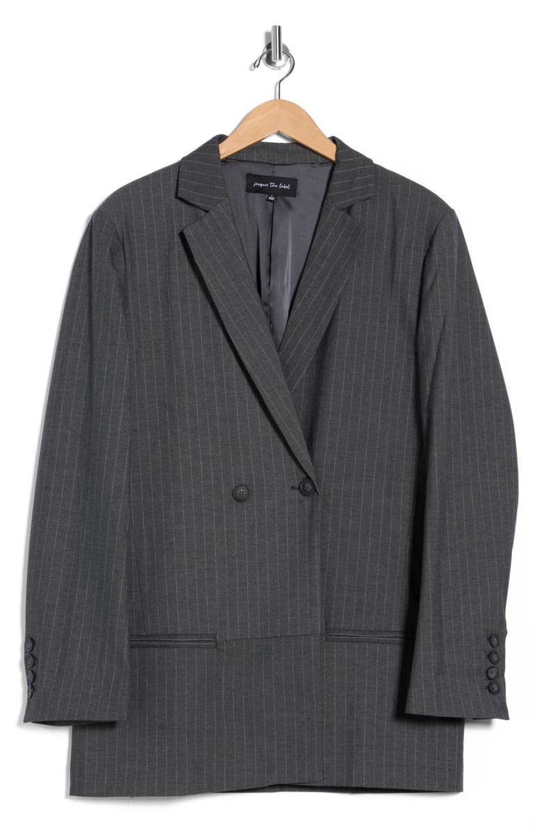 JACQUIE THE LABEL Presley Double Breasted Suit Jacket, Alternate, color, Grey