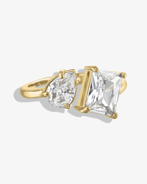 Two Stone CZ Open Ring
