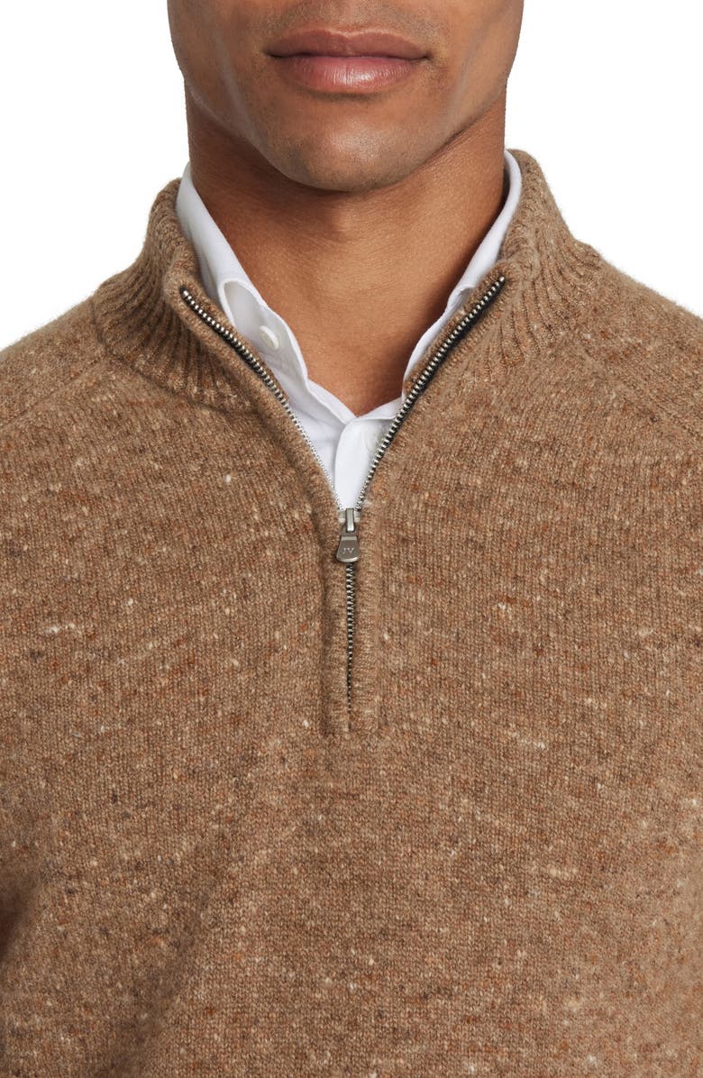 Jack Victor Canora Lambswool Blend Half Zip Pullover, Alternate, color, Camel