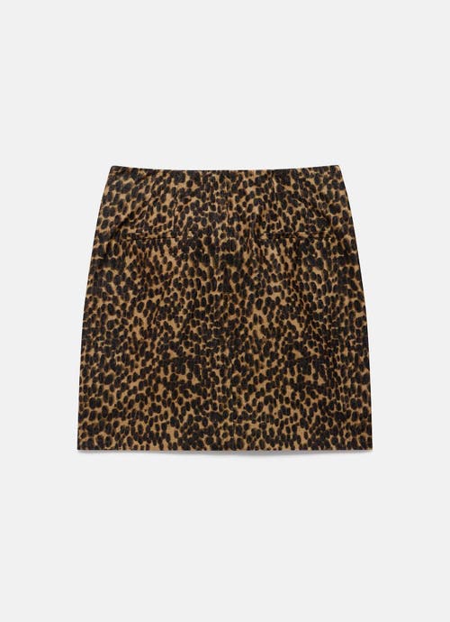 Mint Velvet Print Velvet Mini Skirt In Brown