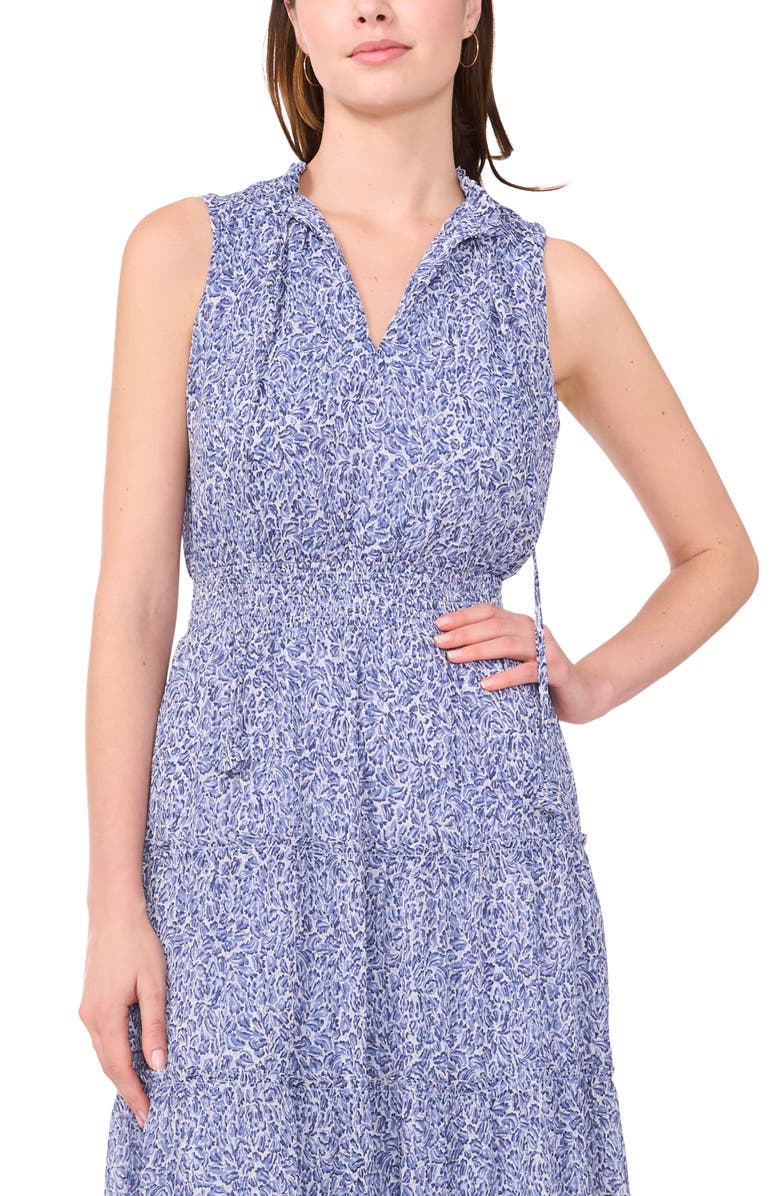 Halogen<sup>®</sup> Tie Neck Sleeveless Tiered Maxi Dress, Alternate, color,