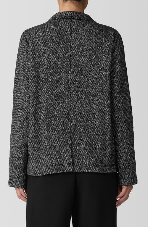 Eileen Fisher Organic Cotton Terry Stand Collar Jacket In Gray