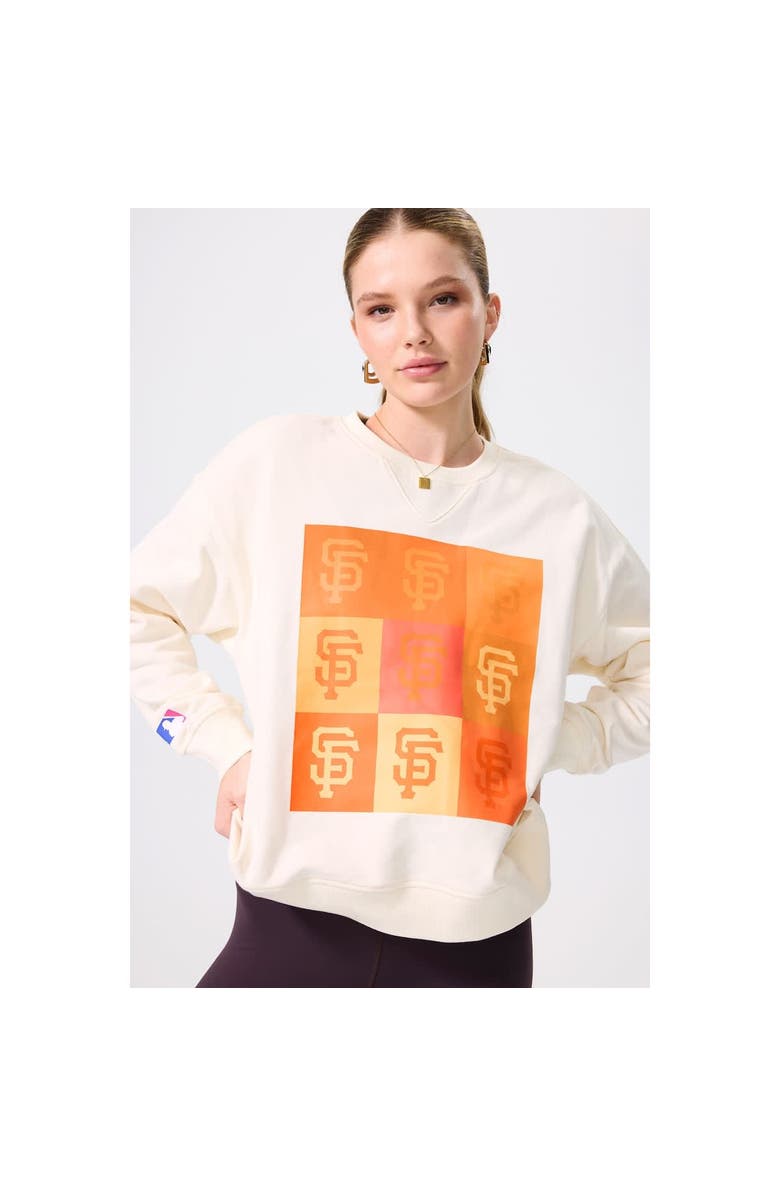 Terez Women's Terez Cream San Francisco Giants Technicolor Oversized Pullover Sweatshirt, Alternate, color, Cream