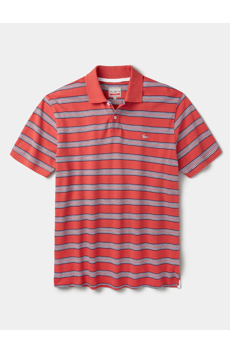 Aubin Blair Yarn Dyed Pique Polo T-Shirt, Alternate, color, Coral Stripe