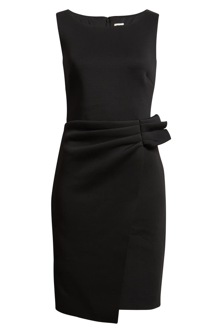 Pleat Sheath Dress, Alternate, color, ANNE BLACK