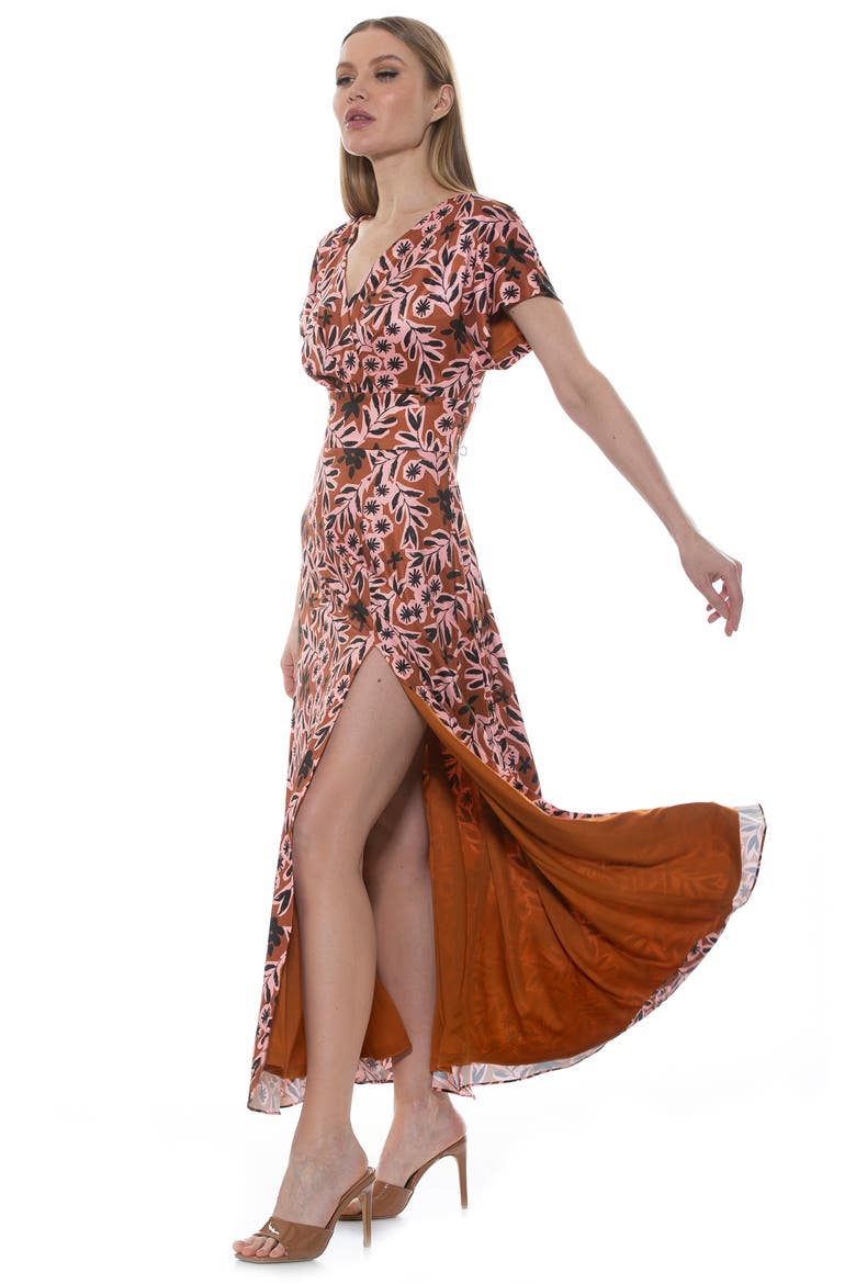 Brielle Maxi Dress, Alternate, color, BROWN MULTI