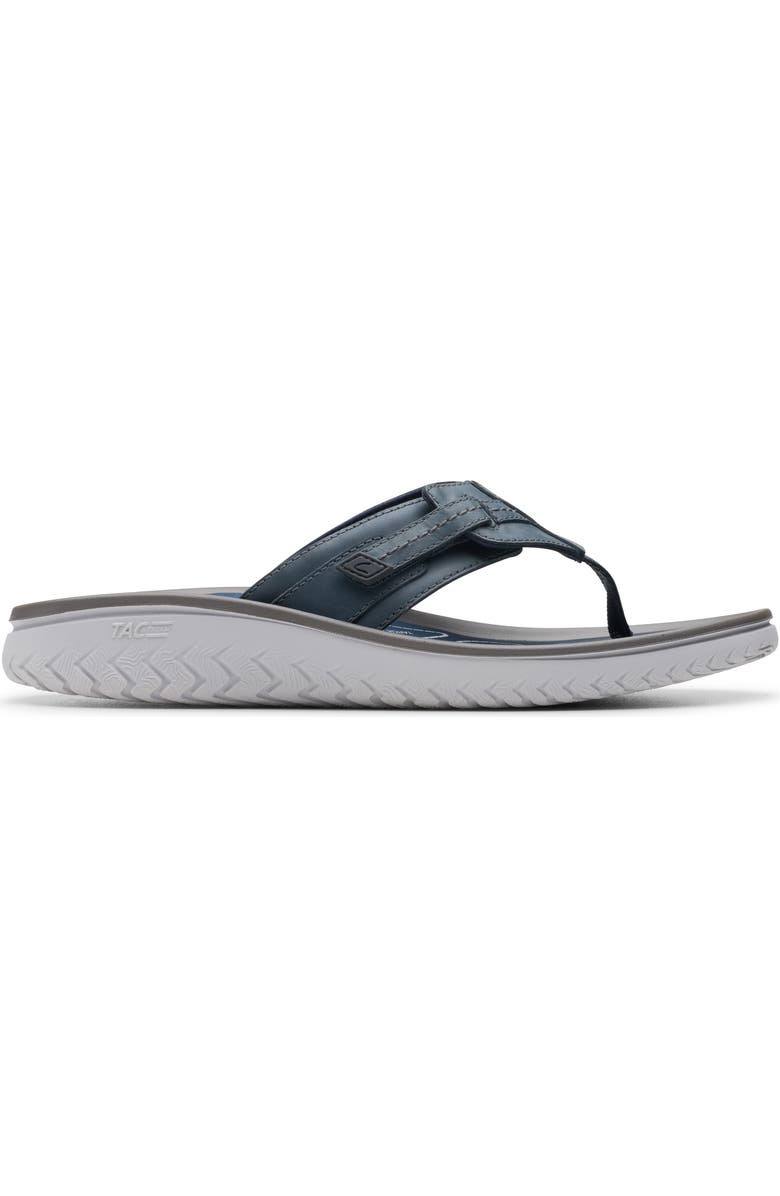 Clarks<sup>®</sup> Wesley Sun Flip Flop, Alternate, color, Navy Leather