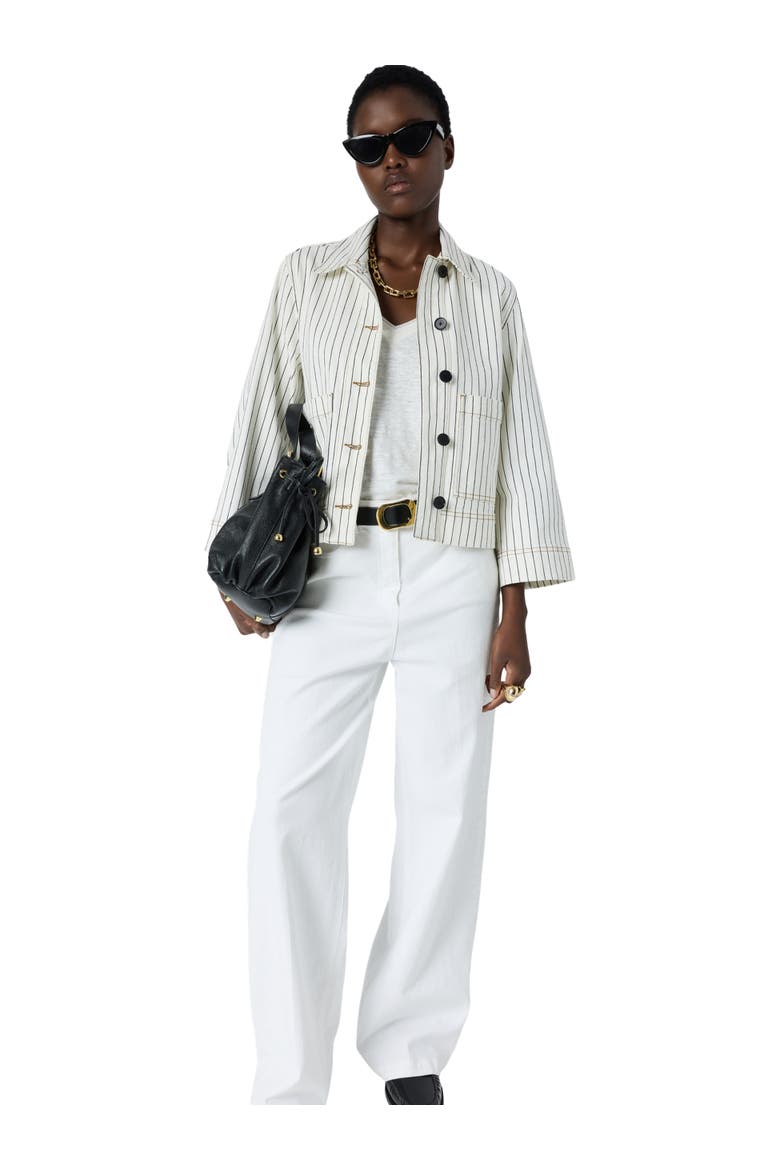 Tamea Relaxed Tailored Box Fit Jacket, Alternate, color, Ecru