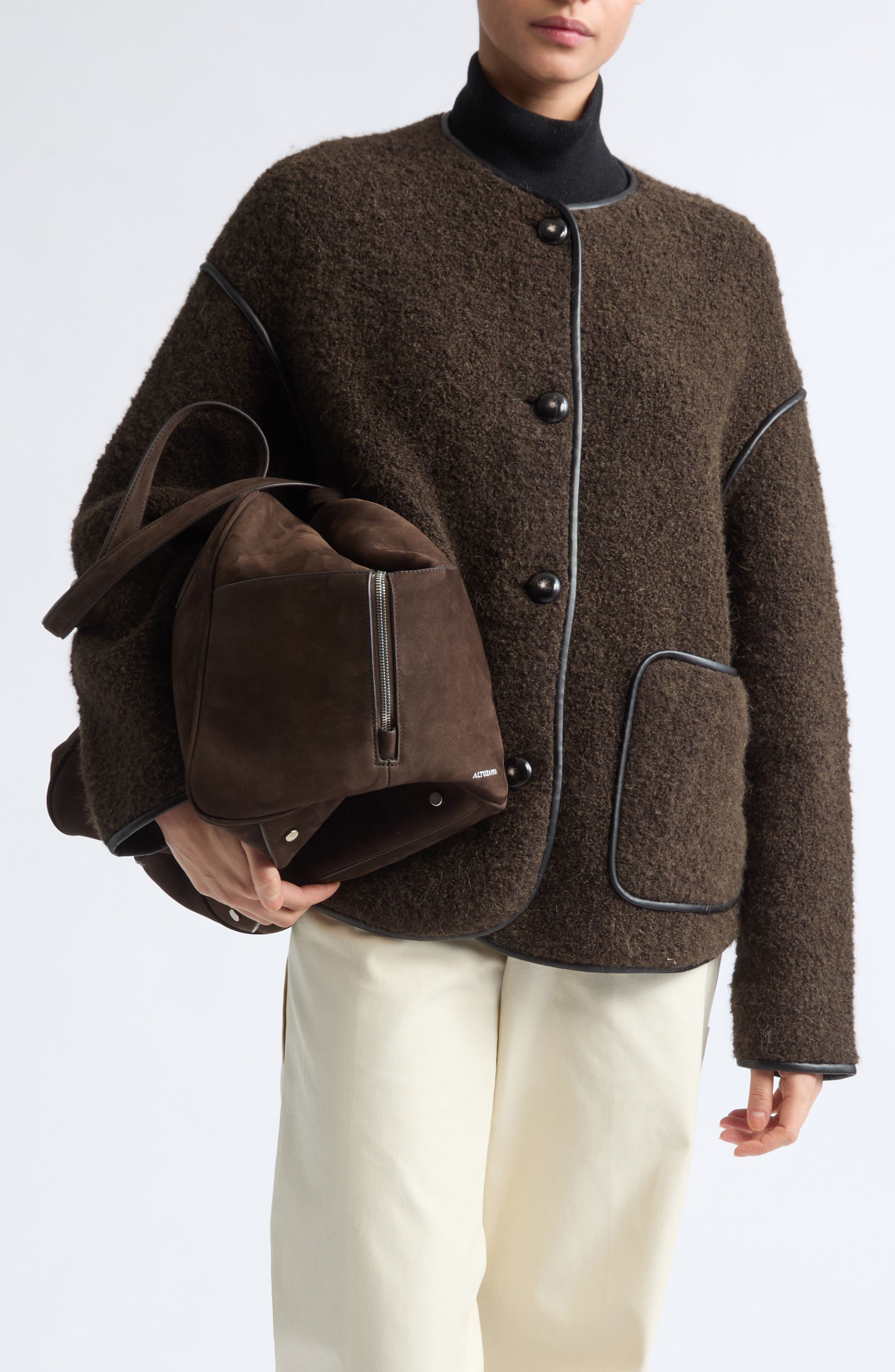 Maxi Cubetto Shoulder Bag, Alternate, color, TESTA DI MORO