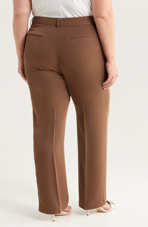 Tahari Asl Brushed Woven Straight Leg Pants