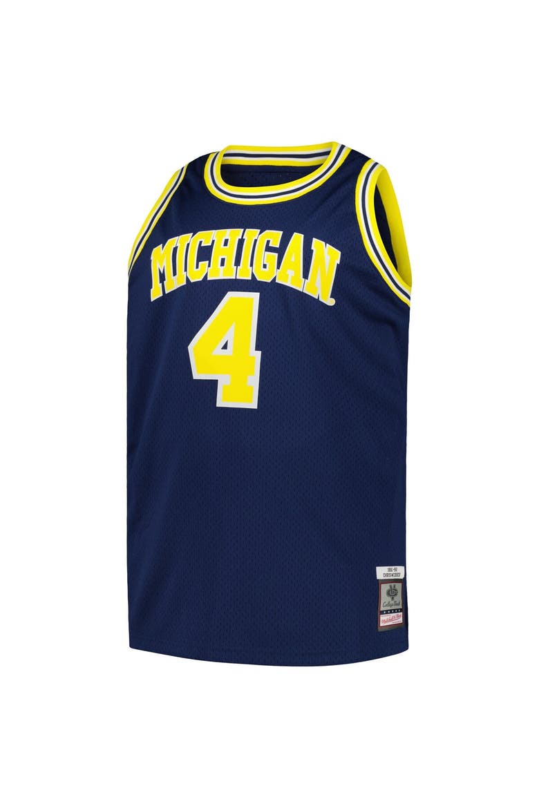 Men's Mitchell & Ness Chris Webber Navy Michigan Wolverines 1991/92 Big & Tall Swingman Jersey, Alternate, color, Navy