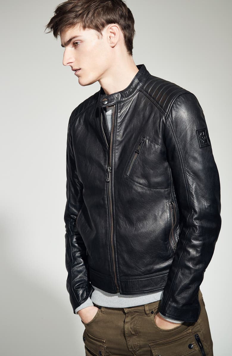 Belstaff V Racer Leather Jacket, Alternate, color, 