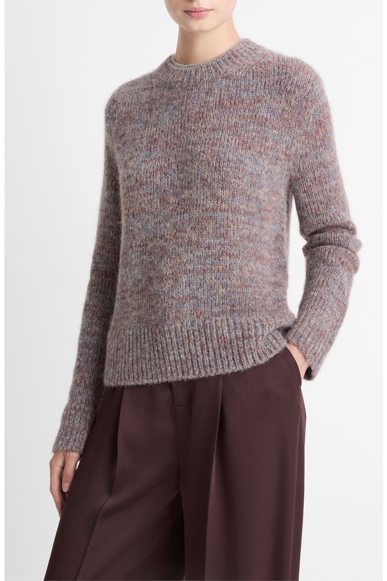 Marled Crewneck Sweater, Alternate, color, COGNAC COMBO