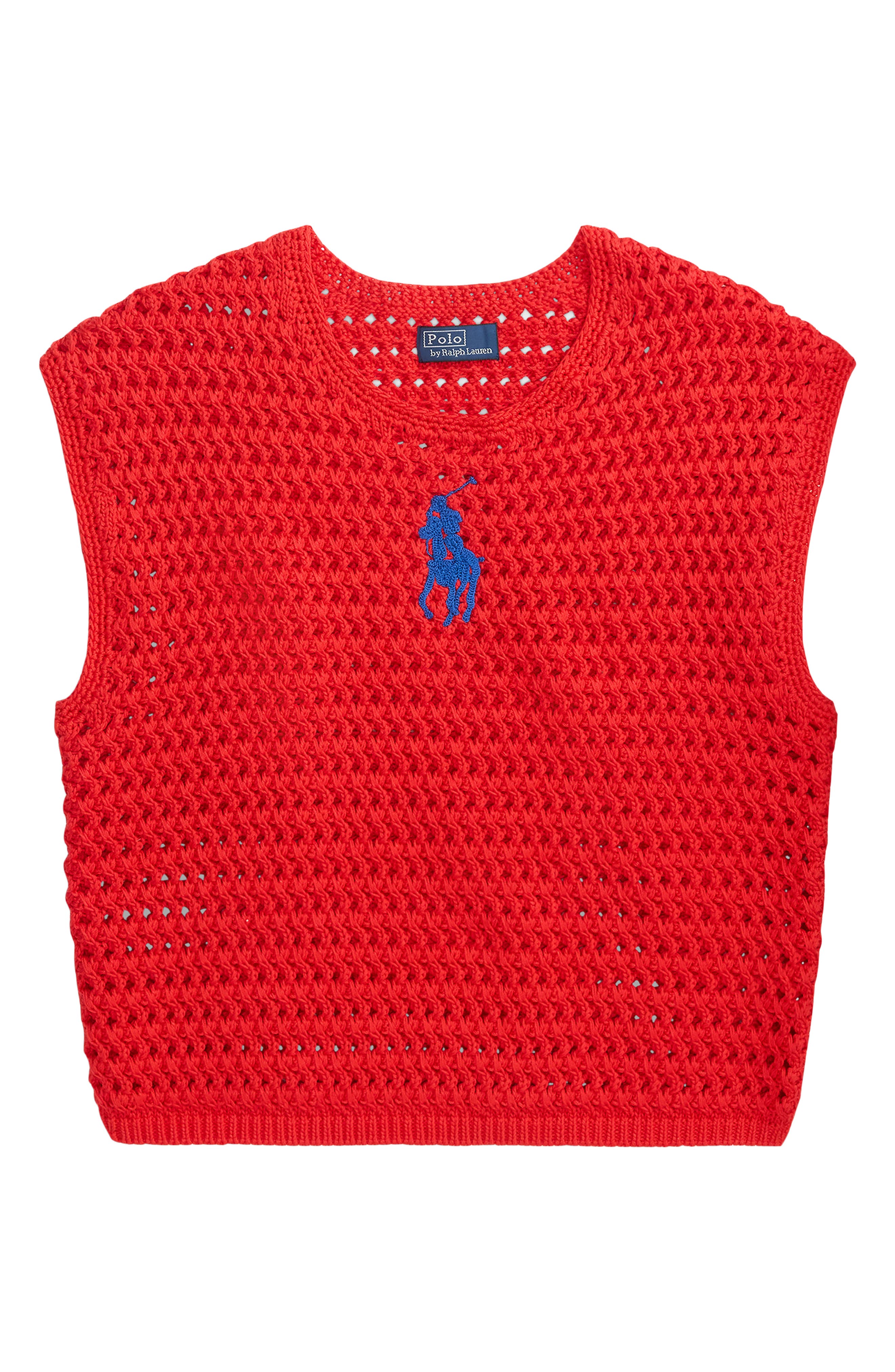 Polo Ralph Lauren Big Pony Cotton Sweater Vest (Women) | Nordstrom