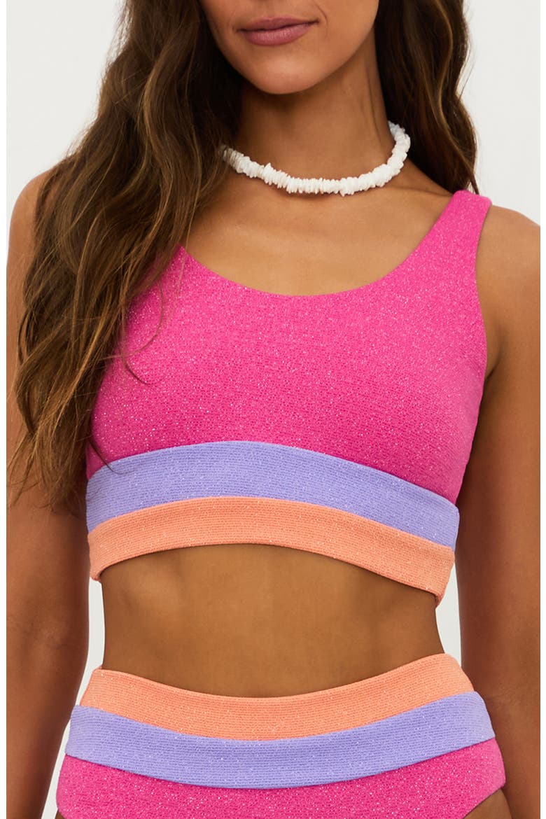 Mackenzie Colorblock Bikini Top, Main, color, CORAL BAY COLORBLOCK