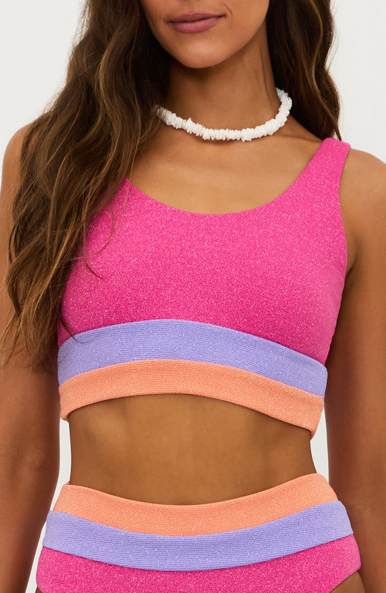 Beach Riot Mackenzie Colorblock Bikini Top, Main, color, Coral Bay Colorblock