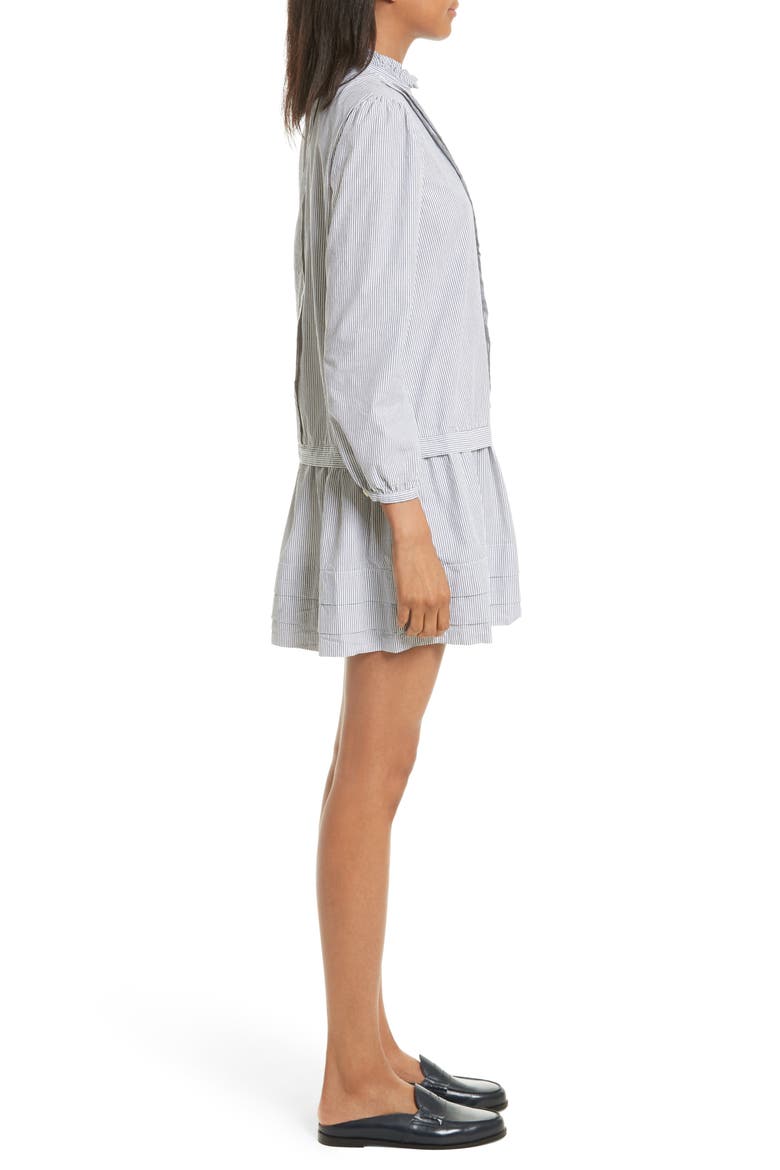 Cotton Shirtdress, Alternate, color, BLACK/ MILK