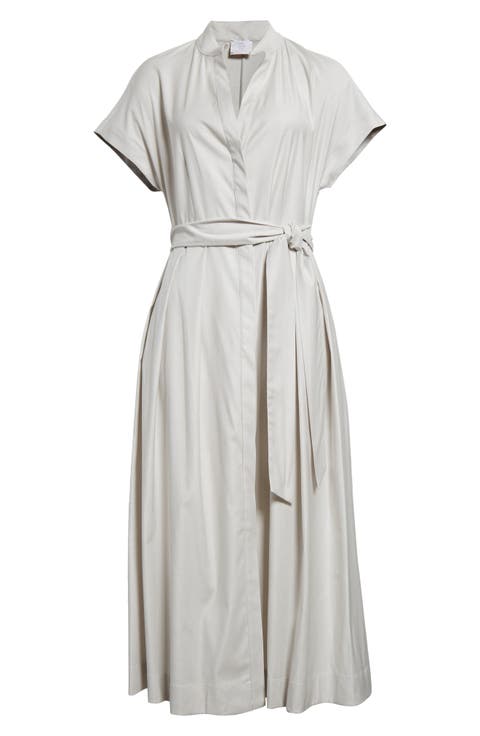 Belted Virgin Wool Blend Shirtdress