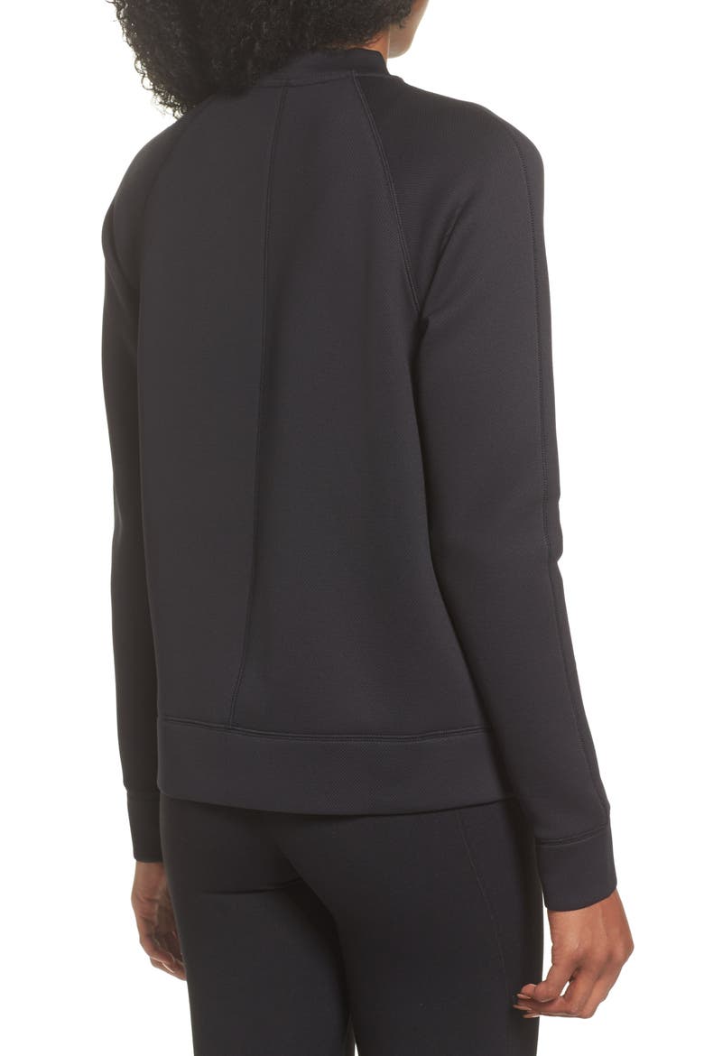 Arise Luxe Bomber Jacket, Alternate, color, BLACK