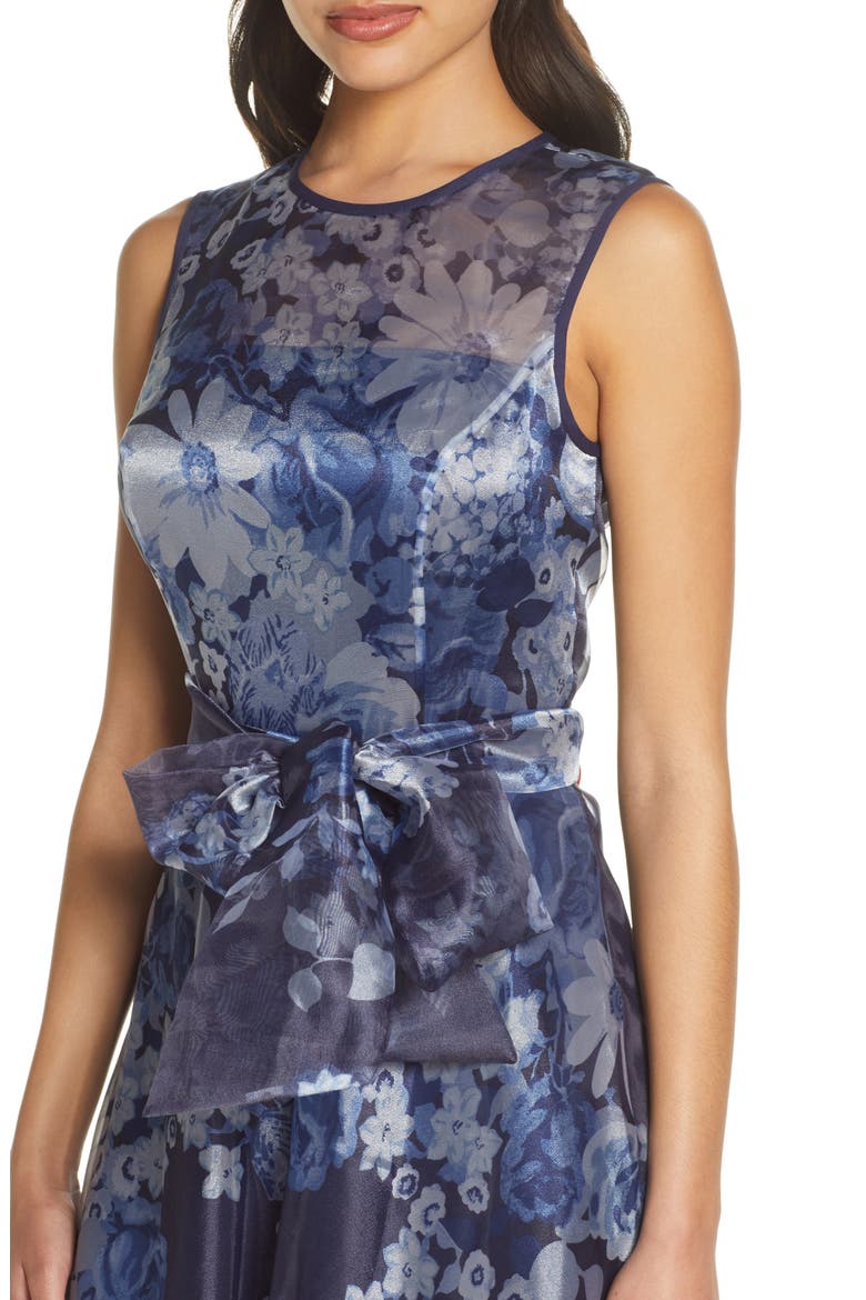 Floral Organza Jumpsuit, Alternate, color, NAVY MULTI
