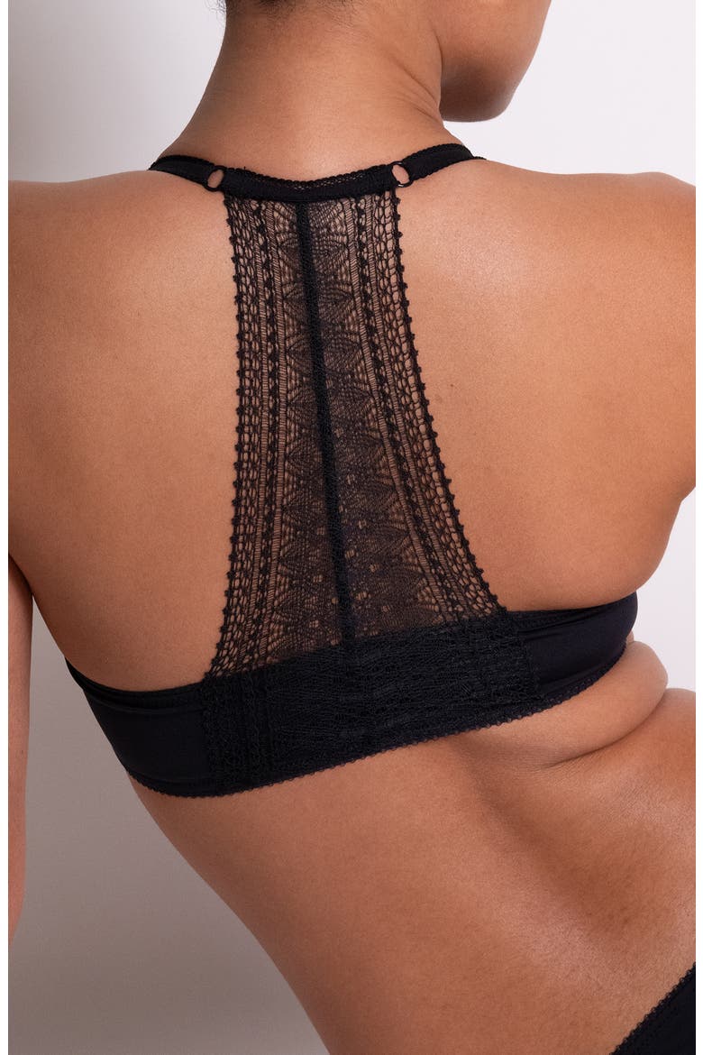 Leila Underwire T-Back Push-Up Bra, Alternate, color, BLACK