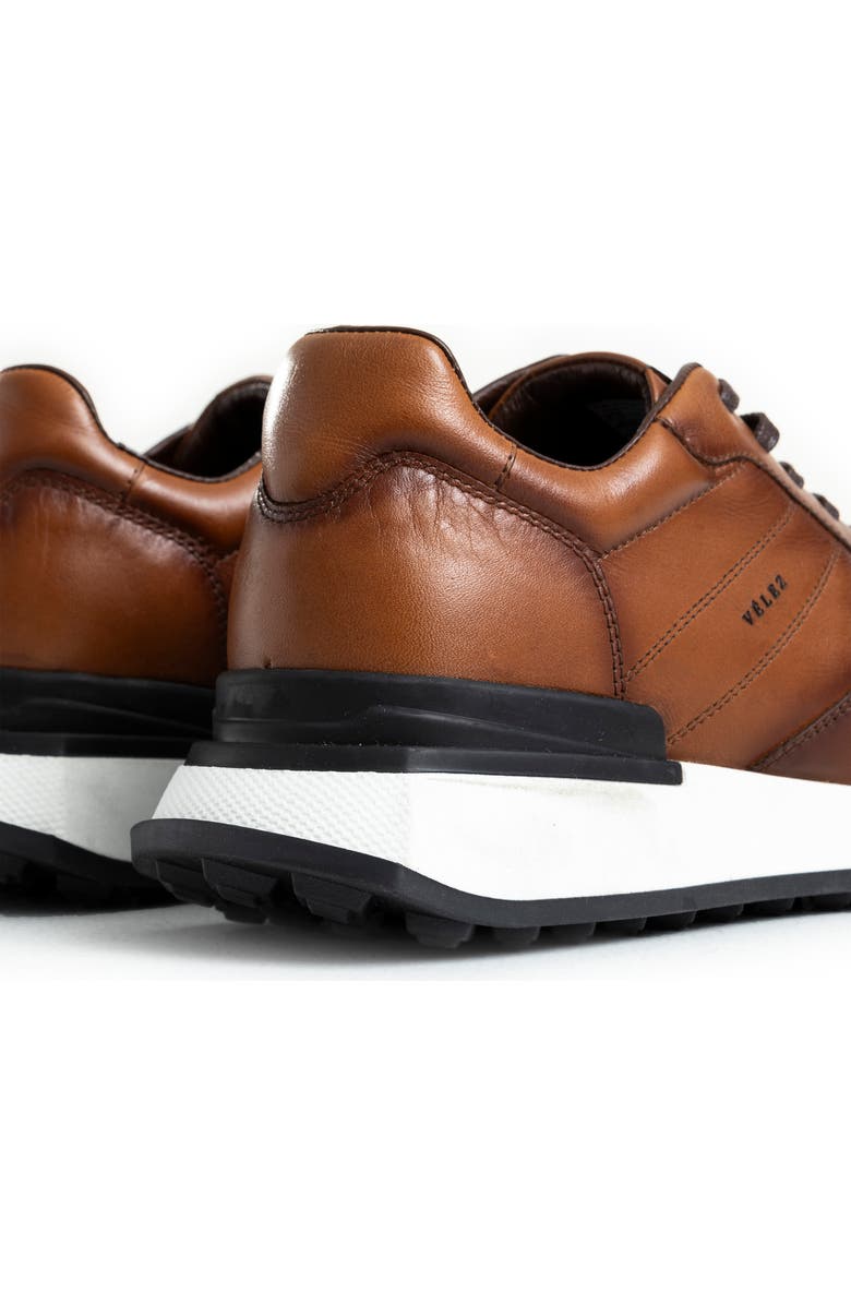Velez Leather Sneakers with Side Stitching, Alternate, color, Honey