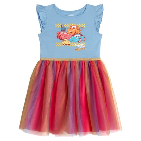 Cars Short Sleeve Tutu Dress
