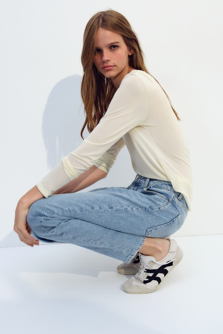 Mom Slim-fit High-waist Jeans, Alternate, color, Light denim blue